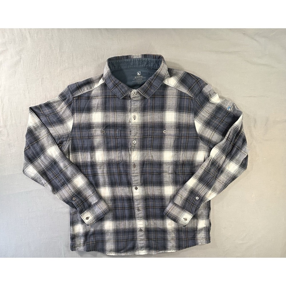 Kuhl Law Flannel Blue Long Sleeve Men's Large Gorpcore Cabin Hiking Camping